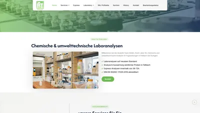 Vorschaubild für Relaunch des Firmenauftritts der Firma Analytik-Team GmbH