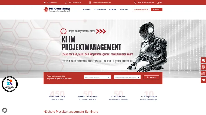 Vorschaubild für Langfristige Betreuung und Weiterentwicklung der PS Consulting Website